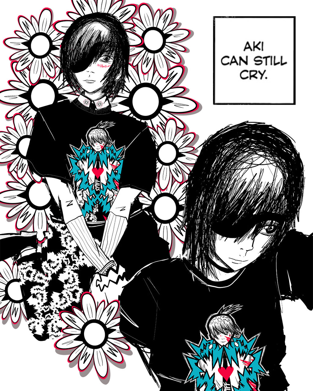"Aki can cry." Tee